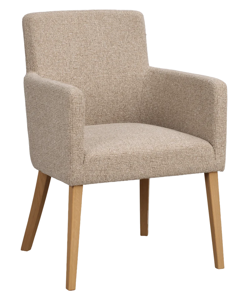 Polsterstuhl Hudson beige, Eiche geölt