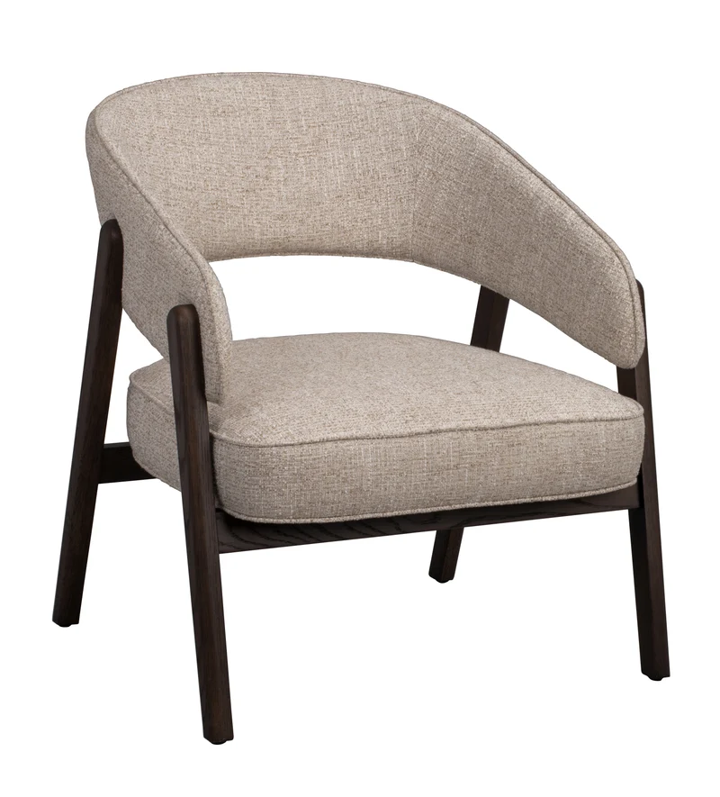 Loungechair Barn beige, Eiche braun