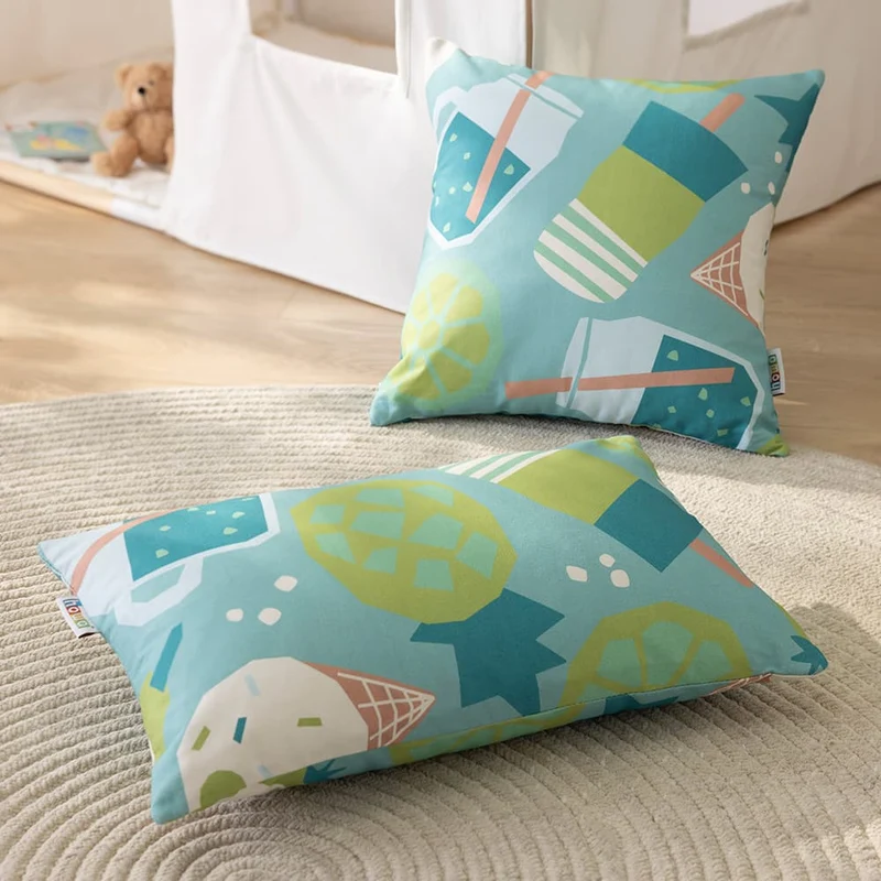 howa 2er Set Kissenbezug "colorful blue" 40x40cm + 50x30cm 8708