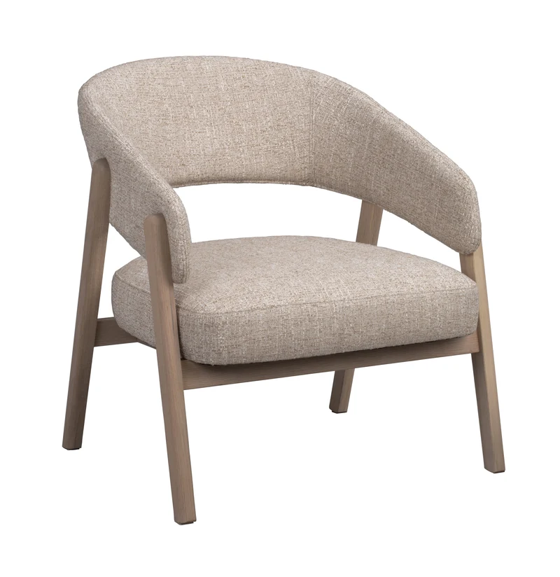 Loungechair Barn beige, Eiche hell