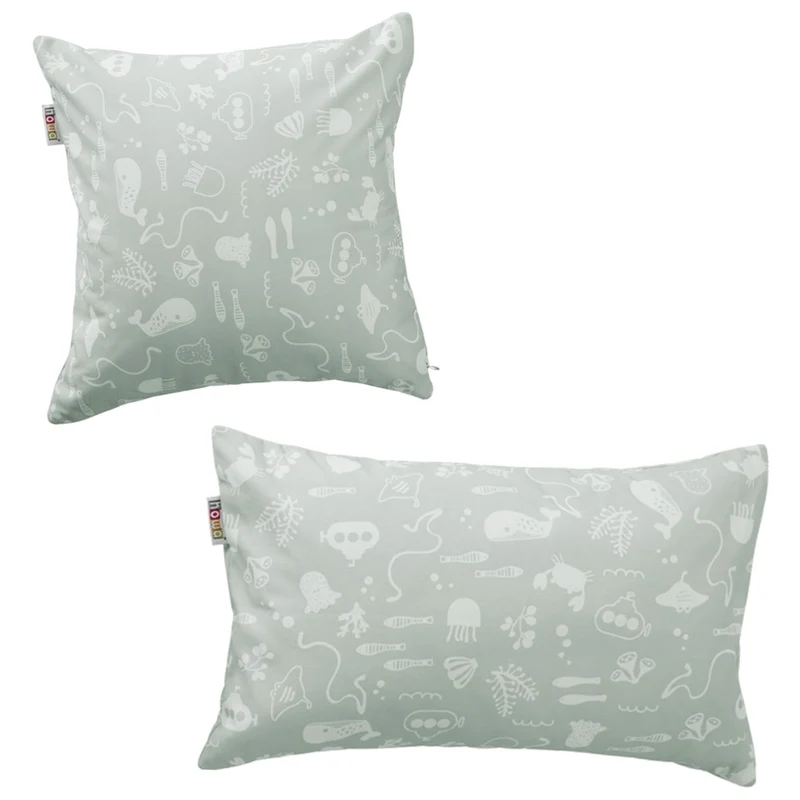 howa 2er Set Kissenbezug "Seaworld“ 40x40cm + 50x30cm aqua 87022